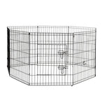 4Paws 8 Panel Playpen Puppy Exercise Fence Cage Enclosure Pets Black All Sizes - 30’’ - Black - Pet Care > Dog