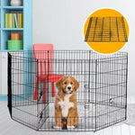 4Paws 8 Panel Playpen Puppy Exercise Fence Cage Enclosure Pets Black All Sizes - 30’’ - Black - Pet Care > Dog