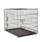 4Paws Dog Cage Pet Crate Cat Puppy Metal Cage ABS Tray Foldable Portable Black - 30’’ - Black - Pet Care > Cat
