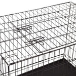 4Paws Dog Cage Pet Crate Cat Puppy Metal Cage ABS Tray Foldable Portable Black - 30’’ - Black - Pet Care > Cat