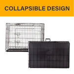 4Paws Dog Cage Pet Crate Cat Puppy Metal Cage ABS Tray Foldable Portable Black - 30’’ - Black - Pet Care > Cat