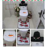 4pcs Christmas Toilet Seat Cover Rug Bathroom Set Santa Snowman Xmas Home Décor Snowman A - Occasions > Christmas >