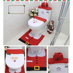 4pcs Christmas Toilet Seat Cover Rug Bathroom Set Santa Snowman Xmas Home Décor Santa - Occasions > Christmas >