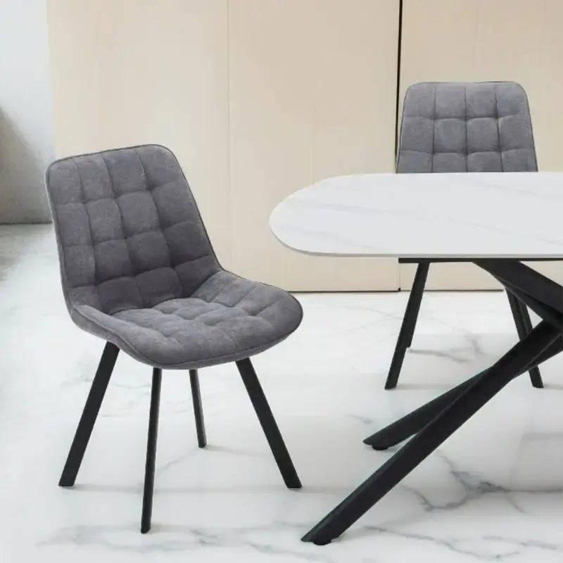 4PCS Neo Softy Dark Grey Fabric Dining Chairs - Furniture > Dining > Kitchen & Dining Chairs