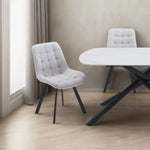 4PCS Neo Softy Light Grey Fabric Dining Chairs - Furniture > Dining > Kitchen & Dining Chairs