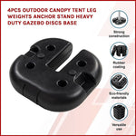 4pcs Outdoor Canopy Tent Leg Weights Anchor Stand Heavy Duty Gazebo Discs Base - Home & Garden > Shading