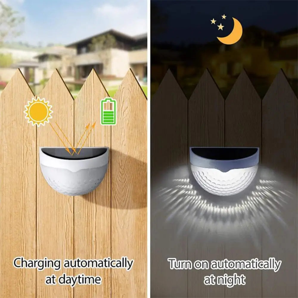 4PCS Solar Powered LED Wall Lights Door Fence Lights Outdoor Garden Lamp Light - Home & Garden > Garden Lights
