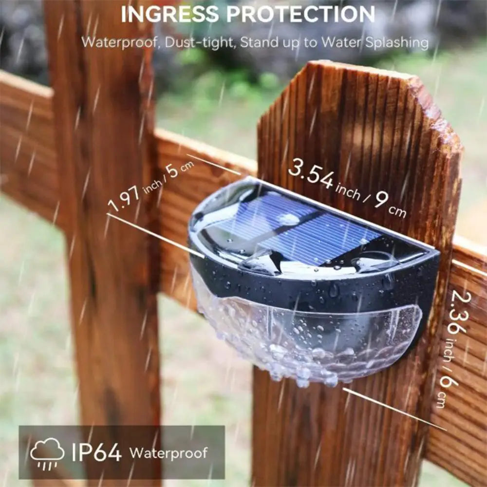 4PCS Solar Powered LED Wall Lights Door Fence Lights Outdoor Garden Lamp Light - Home & Garden > Garden Lights