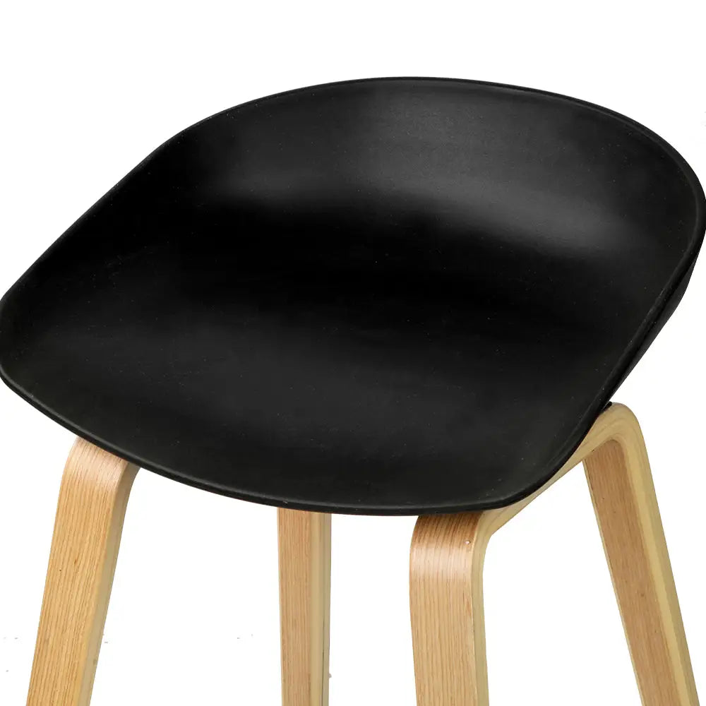 4x Artiss Bar Stools Kitchen Counter Stool Dining Chairs Wooden Black - Furniture > Bar Stools & Chairs > Table & Bar