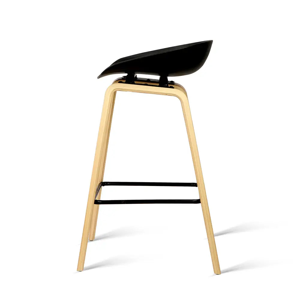 4x Artiss Bar Stools Kitchen Counter Stool Dining Chairs Wooden Black - Furniture > Bar Stools & Chairs > Table & Bar