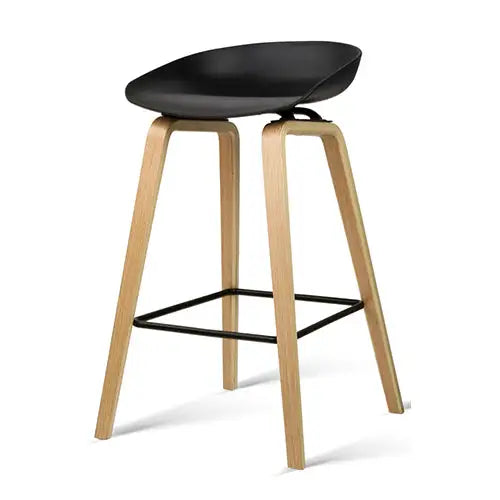 4x Artiss Bar Stools Kitchen Counter Stool Dining Chairs Wooden Black - Furniture > Bar Stools & Chairs > Table & Bar