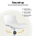 4x Artiss Bar Stools Kitchen Swivel Gas Lift Stool Leather Dining Chairs White - Furniture > Bar Stools & Chairs >