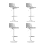 4x Artiss Bar Stools Kitchen Swivel Gas Lift Stool Leather Dining Chairs White - Furniture > Bar Stools & Chairs >