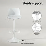 4x Artiss Bar Stools Kitchen Swivel Gas Lift Stool Leather Dining Chairs White - Furniture > Bar Stools & Chairs >