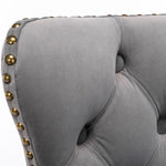 4x Height Adjustable Swivel Bar Stool Velvet Nailhead Barstool with Footrest - Furniture > Bar Stools & Chairs