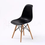 4X Retro Dining Cafe Chair DSW BLACK - Furniture > Bar Stools & Chairs