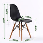 4X Retro Dining Cafe Chair DSW BLACK - Furniture > Bar Stools & Chairs