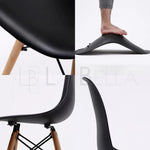4X Retro Dining Cafe Chair DSW BLACK - Furniture > Bar Stools & Chairs