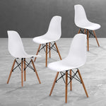 4X Retro Dining Cafe Chair DSW WHITE - Furniture > Bar Stools & Chairs