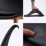 4X Retro Dining Cafe Chair Padded Seat BLACK - Furniture > Bar Stools & Chairs
