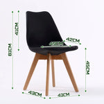 4X Retro Dining Cafe Chair Padded Seat BLACK - Furniture > Bar Stools & Chairs