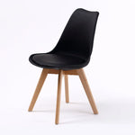 4X Retro Dining Cafe Chair Padded Seat BLACK - Furniture > Bar Stools & Chairs