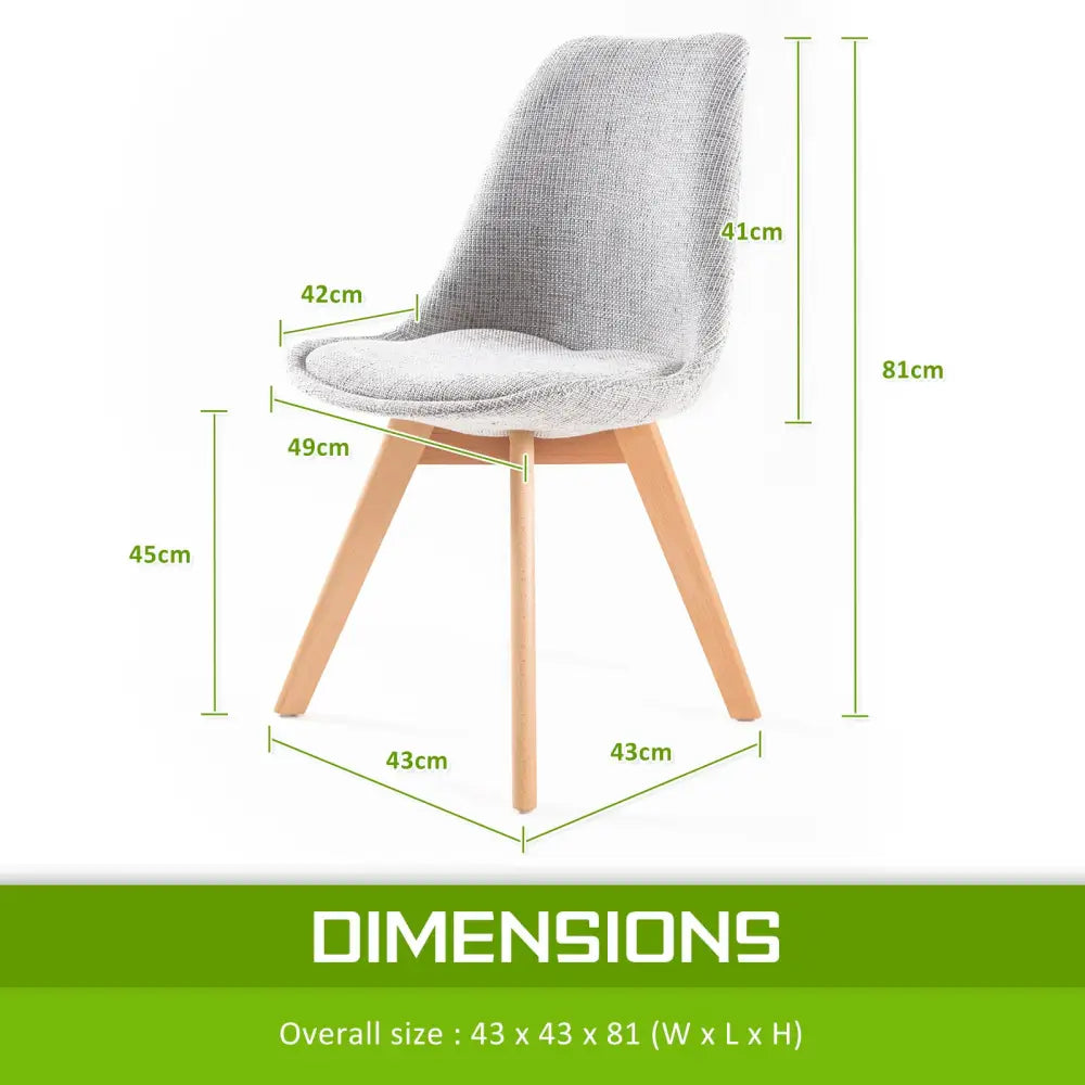 4X Retro Dining Cafe Chair Padded Seat GREY - Furniture > Bar Stools & Chairs