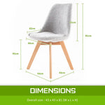4X Retro Dining Cafe Chair Padded Seat GREY - Furniture > Bar Stools & Chairs