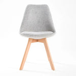 4X Retro Dining Cafe Chair Padded Seat GREY - Furniture > Bar Stools & Chairs