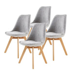 4X Retro Dining Cafe Chair Padded Seat GREY - Furniture > Bar Stools & Chairs