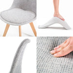 4X Retro Dining Cafe Chair Padded Seat GREY - Furniture > Bar Stools & Chairs