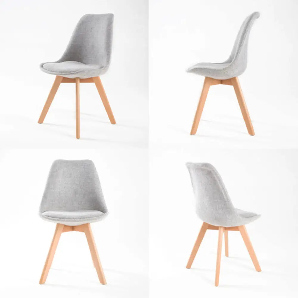 4X Retro Dining Cafe Chair Padded Seat GREY - Furniture > Bar Stools & Chairs