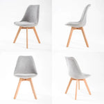 4X Retro Dining Cafe Chair Padded Seat GREY - Furniture > Bar Stools & Chairs