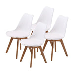 4X Retro Dining Cafe Chair Padded Seat WHITE - Furniture > Bar Stools & Chairs