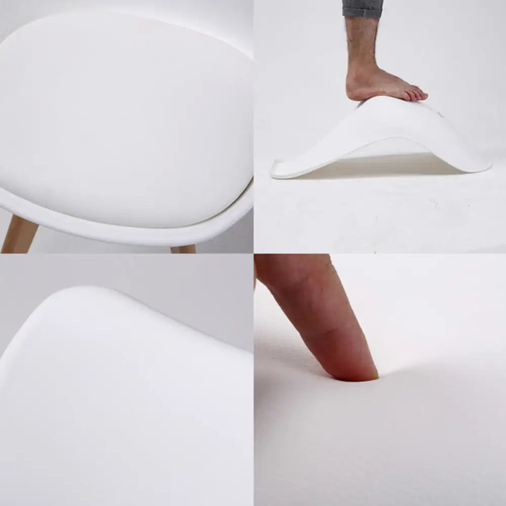 4X Retro Dining Cafe Chair Padded Seat WHITE - Furniture > Bar Stools & Chairs