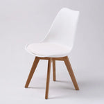 4X Retro Dining Cafe Chair Padded Seat WHITE - Furniture > Bar Stools & Chairs