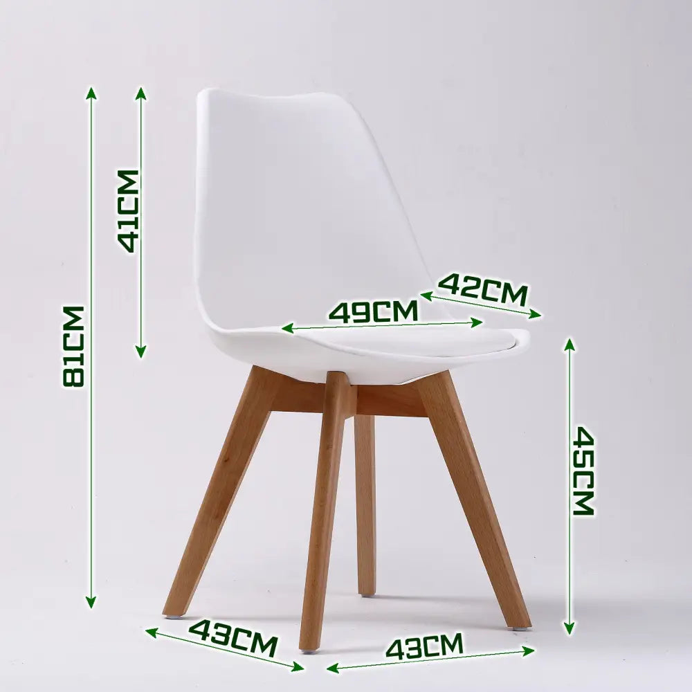 4X Retro Dining Cafe Chair Padded Seat WHITE - Furniture > Bar Stools & Chairs