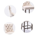 4X Velvet Bar Stools with Studs Trim Wooden Legs Tufted Dining Chairs Kitchen - Furniture > Bar Stools & Chairs