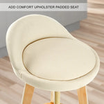 4X Wooden Bar Stool Dining Chair Fabric LEILA 72cm BEIGE - Furniture > Bar Stools & Chairs > Table & Bar Stools