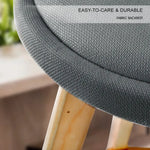 4X Wooden Bar Stool Dining Chair Fabric LEILA 72cm GREY - Furniture > Bar Stools & Chairs > Table & Bar Stools