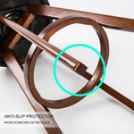 4X Wooden Bar Stool Dining Chair Leather LEILA 72cm BLACK BROWN - Furniture > Bar Stools & Chairs > Table & Bar Stools
