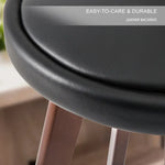 4X Wooden Bar Stool Dining Chair Leather LEILA 72cm BLACK BROWN - Furniture > Bar Stools & Chairs > Table & Bar Stools