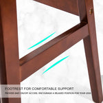 4X Wooden Bar Stool Dining Chair Leather SOPHIA 65cm WHITE BROWN - Furniture > Bar Stools & Chairs > Table & Bar Stools