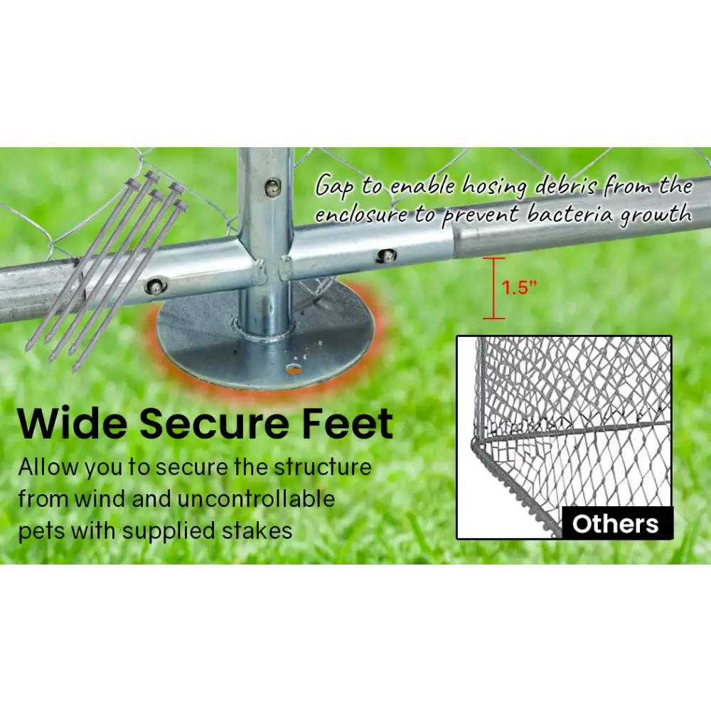 4x4m Dog Enclosure Kennel Large Chain DOgs Cat Cage Pet Animal Fencing Run Outdoor Fenced Playpen - Pet Care > Dog