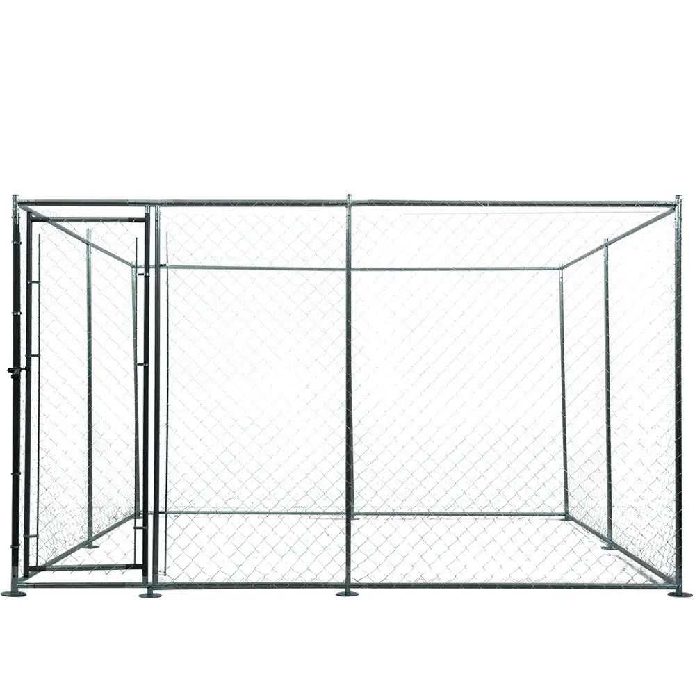 4x4m Dog Enclosure Kennel Large Chain DOgs Cat Cage Pet Animal Fencing Run Outdoor Fenced Playpen - Pet Care > Dog