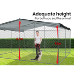 4x4m Dog Enclosure Kennel Large Chain Dogs Cat Cage Pet Animal Cover Shade Fencing Run Playpen - Pet Care > Dog