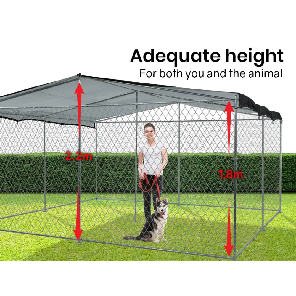 4x4m Dog Enclosure Kennel Large Chain Dogs Cat Cage Pet Animal Cover Shade Fencing Run Playpen - Pet Care > Dog