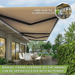 5.0m x 3.0m Retractable Folding Arm Awning Heavy Duty Full Cassette Motorised - Home & Garden > Shading