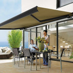 5.0m x 3.0m Retractable Folding Arm Awning Heavy Duty Full Cassette Motorised - Home & Garden > Shading