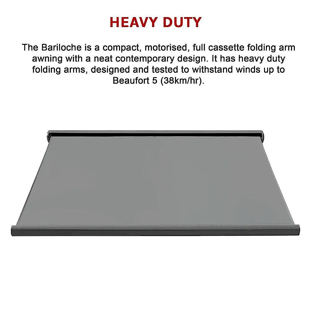 5.0m x 3.0m Retractable Folding Arm Awning Heavy Duty Full Cassette Motorised - Home & Garden > Shading